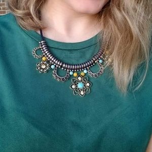 Golden Lotus Statement Necklace